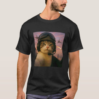 Boze Kattenvechter Piloot Meme Grappig voor Mannen T-shirt