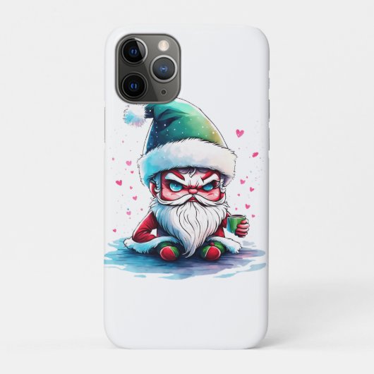 Boze kerstman met een kopje koffie Case-Mate iPhone case (Achterkant)
