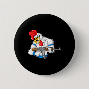 Boze Kip Cartoon Wapen Haan Grappig Pistool Ver Ronde Button 5,7 Cm