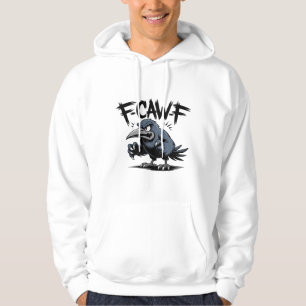 Boze Kraai “F-CAW-F ” – Scherp Tekenfilm Vogeldesi Hoodie