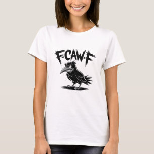 Boze Kraai “F-CAW-F” – Scherp Tekenfilm Vogeldesig T-shirt