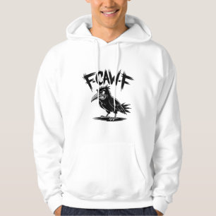 Boze Kraai “F-CAW-F” – Scherp Tekentje van een Vog Hoodie