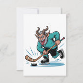 Boze Krampus speelt ijshockey kerstsport Bedankkaart (Voorkant)