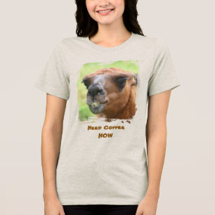 Boze Lama Heeft Koffie Humor Grappig  Tri-Blend Shirt