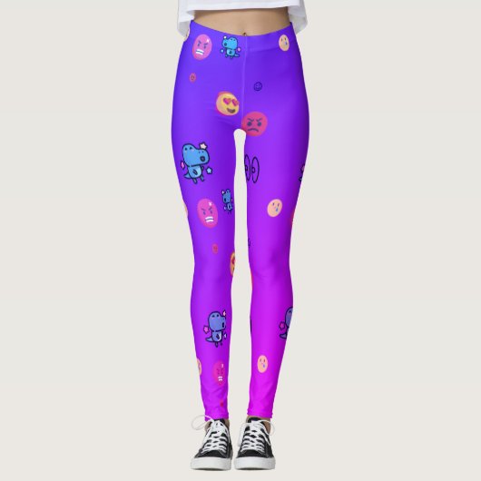 boze liefde dinosaur emoji leggings (Voorkant)