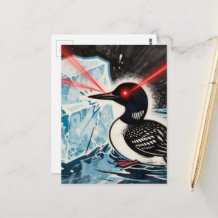 Boze Loon en Smeltend Ijs: Surrealistische Kunst Briefkaart
