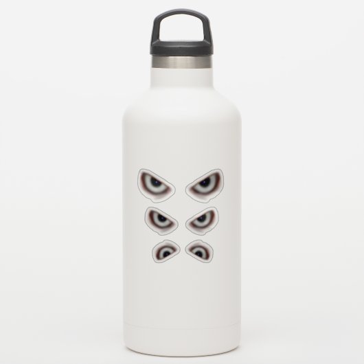 Boze ogen / enge ogen Halloween Sticker (Waterfles)