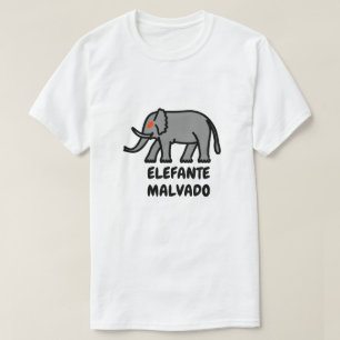 Boze olifant en Spaanse tekst elefante malvado T-shirt