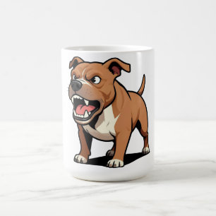 Boze Pitbull Cartoonhond Bruin Snauw Koffiemok