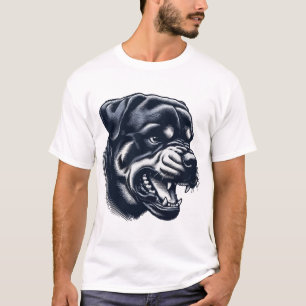 Boze Rottweiler Hond  Krachtige Waakhond Kunstwerk T-shirt