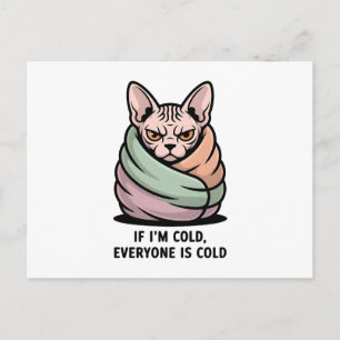Boze Sphynx Kat Koude Humor Cartoon Kunst Feestdagenkaart