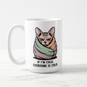 Boze Sphynx Kat Koude Humor Cartoon Kunst Koffiemok