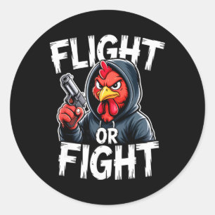 Boze Thug Kip Vlucht Of Vecht Respons Grappig Ronde Sticker