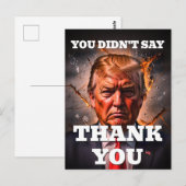 Boze Trump Bedankt Briefkaart (Voorkant / Achterkant)