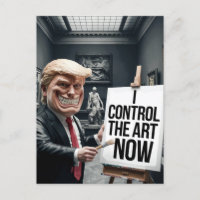 Boze Trump controleert kunst in een museum
