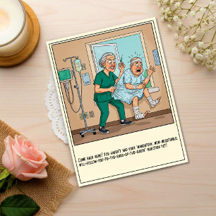 Boze Verpleegster Stopt Patient Raam Ontsnapping B Briefkaart