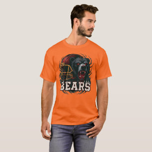 Boze Voetbal Beer Mascotte Rode Helm Speldag T-shirt