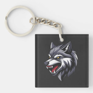 Boze Wolfengezicht Sleutelhanger