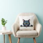 Boze zwarte kat kussen (Stoel)