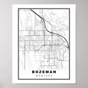 Bozeman Kaart Poster