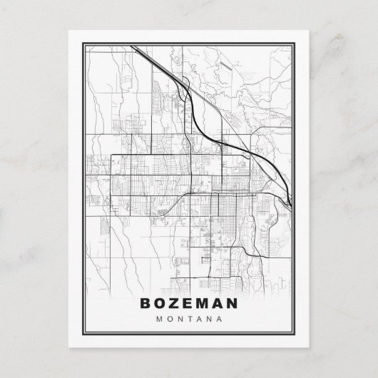 Bozeman Map Feestdagenkaart (Voorkant)