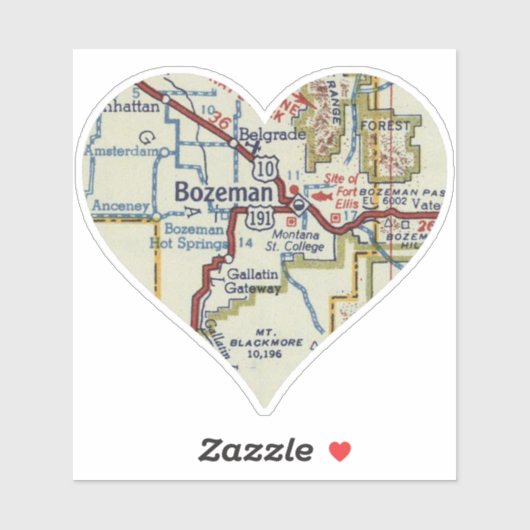 Bozeman Montana  kaart Sticker (Vel)