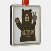 Bozeman Montana Peace Bear Metalen Ornament (Rechts)