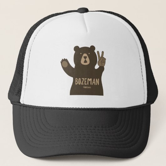 Bozeman Montana Peace Bear Trucker Pet (Voorkant)