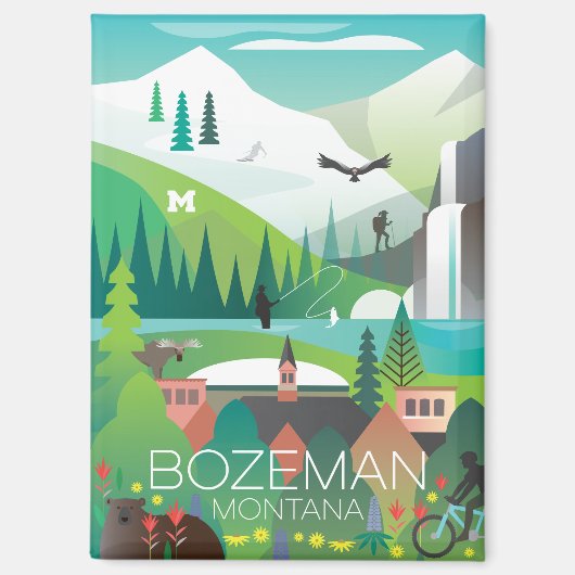 Bozeman, Montana Refrigerator Magnet (Recto)