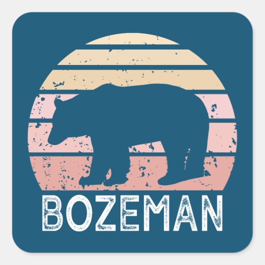 Bozeman Montana Retro Beer Vierkante Sticker (Voorkant)
