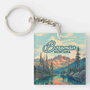 Bozeman Montana Rocky Mountains Vintage Sleutelhanger