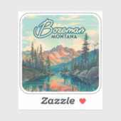 Bozeman Montana Rocky Mountains Vintage Sticker (Vel)