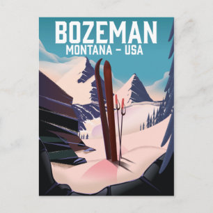 Bozeman Montana ski-poster Briefkaart