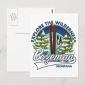 Bozeman Montana ski poster logo Briefkaart (Voorkant / Achterkant)