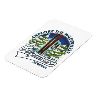 Bozeman Montana ski poster logo Magneet