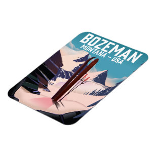 Bozeman Montana ski-poster Magneet