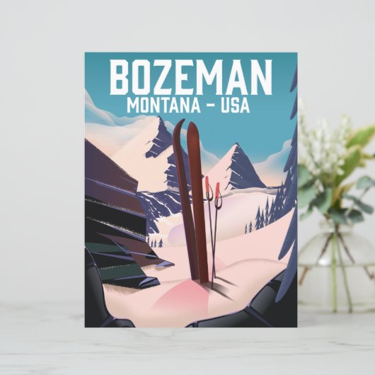 Bozeman Montana skiposter (Staand voorkant)