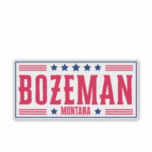 BOZEMAN MONTANA Stars & Stripes Sticker