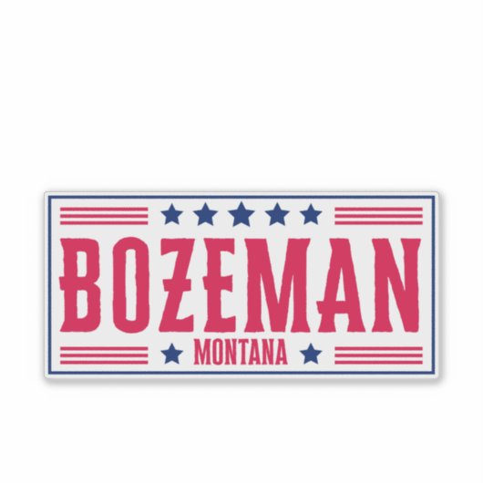 BOZEMAN MONTANA Stars & Stripes Sticker (Voorkant)