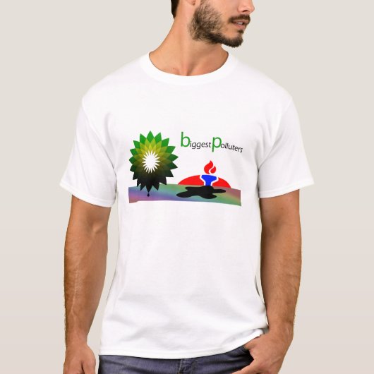 BP olievervuiling "grootste vervuilers" T-shirt (Voorkant)