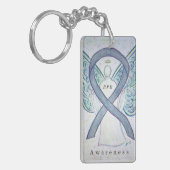 BPD Angel Grey Awareness Ribbon Sleutelhanger (Voorkant Links)