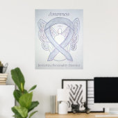 BPD Sensibilisation Angel Gris Ribbon Art Poster I (Bureau à domicile)