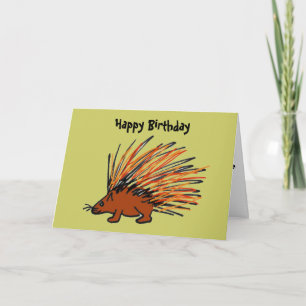 BQ- Funny Porcupine Verjaardag Kaart