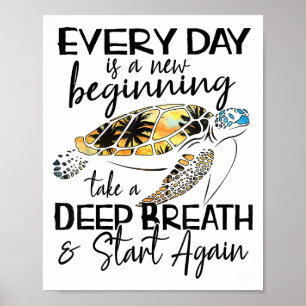 Bqwq Schildpad Elke Dag Is Een Nieuwe Start Motiva Poster