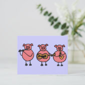 BR- 3 Petites cartes postales de petits cochons mu (Debout devant)