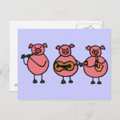 BR- 3 Petites cartes postales de petits cochons mu (Devant / Derrière)