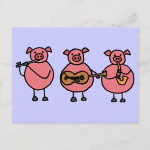 BR- 3 Petites cartes postales de petits cochons mu