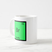 Br - Braille Funny Chemistry Element Symbol T-shir Koffiemok (Voorkant links)
