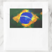 BR Brasil braziliaanse vlag Rechthoekige Sticker (Tas)