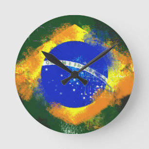 BR Brasil braziliaanse vlag Ronde Klok